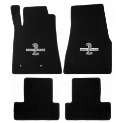 65-70 Floor mats, Black w/Shelby Word & Snake (Coupe)